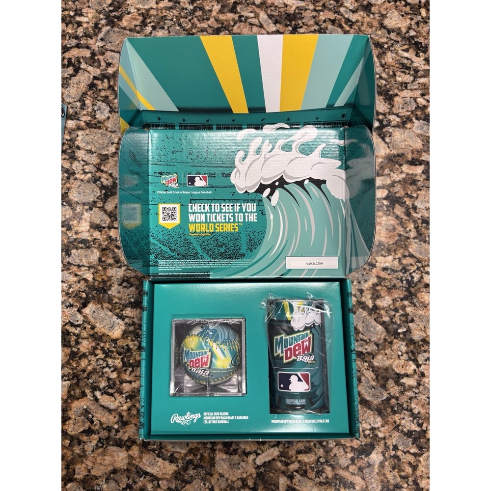 Mountain Dew Baja Blast MLB Rawlings - Ball and Limited Edition Can - IN HAND